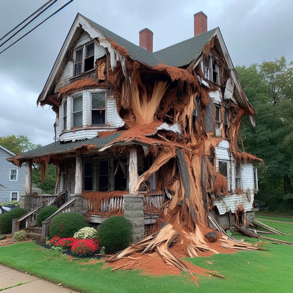 Signs Your Everett Home Needs a Tree Inspection Damaged tree on an Everett home showing signs of disease and decay